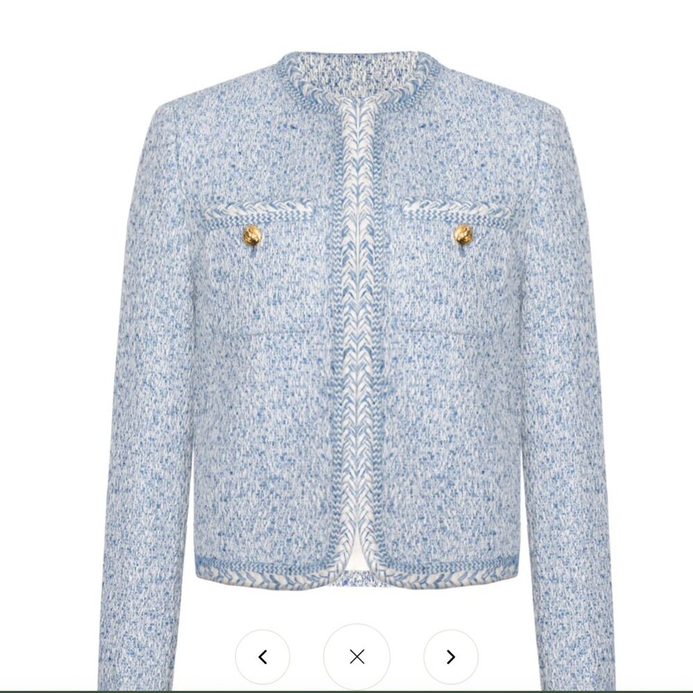 Celine Tweed braided cardigan jacket Size 40